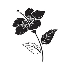 Hibiscus icon silhouette vactor illustration artwork