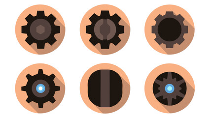 Illustration of gear mechanism machine parts steampunk cogwheel engineering industry technology design element on transparent background