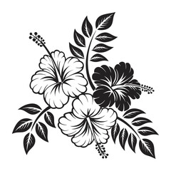 Hibiscus icon silhouette vactor illustration artwork