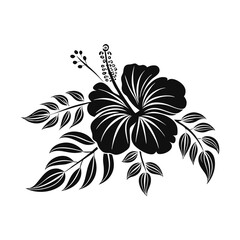 Hibiscus icon silhouette vactor illustration artwork