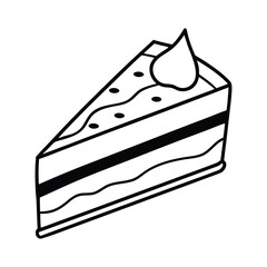 A delicious slice of cake isolated on white background