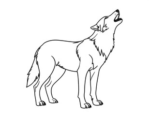 Side view of a wolf howling