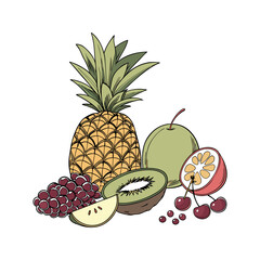 Set of fruits icon. vactor fruits colection
