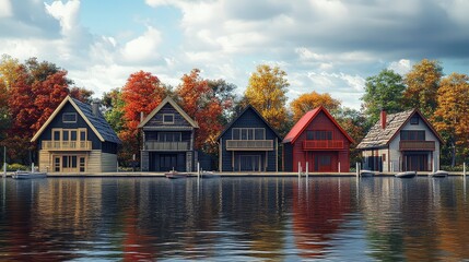 Fototapeta premium ing boat house row