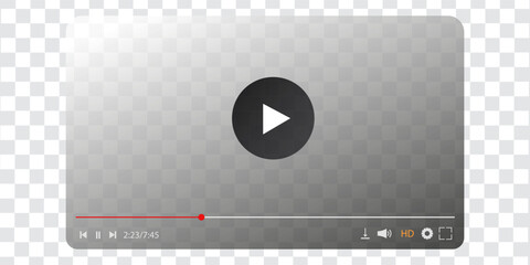 play,gray,video modern flat vector illustration for neutral media control design vector graphic for minimal ui interface © Rahed Ul Islam