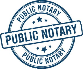 Blue Public Notary Grunge Stamp Vector Isolated Graphic