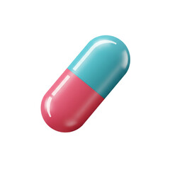 A colorful capsule medicine illustration with a glossy finish suggesting health treatment or pharmaceutical remedies for various ailments.