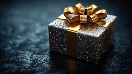 Elegant gift box with gold ribbon