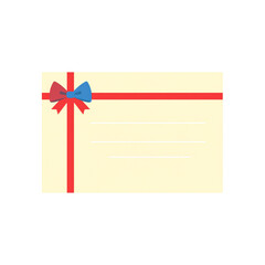 ribbon bow card note chirstmas celebration greeting white background.
