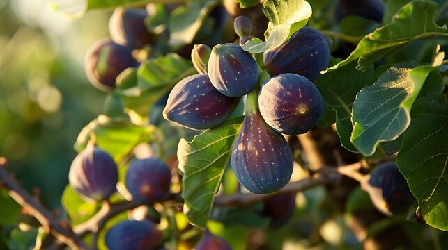 A fig tree filled with ripe figs ready for picking