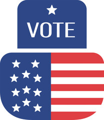 Usa vote button election day patriotism