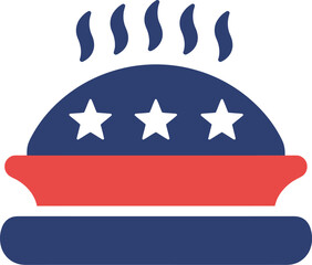 Patriotic food icon american pie celebration