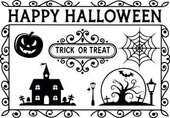 Fototapeta premium Grey Witch Silhouette with Transparent Background Halloween Design Element vector