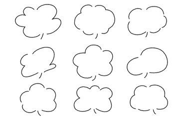 もこもこ吹き出しベクターイラストセット