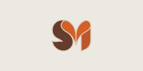SM initial letter logo design vector