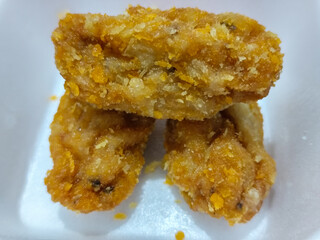 Udang keju or cheese prawns. Food menu at the Mie Gacoan restaurant, which has a crispy texture and a strong taste.	
