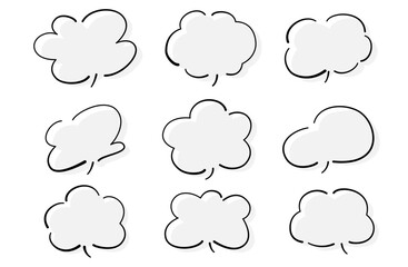Obraz premium もこもこ吹き出しベクターイラストセット
