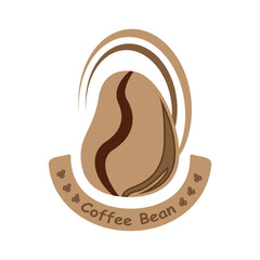 Coffee bean logo with abstract design for cafe and branding use