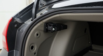 Car Trunk Lift Support Gas Spring in Open Vehicle Hatchback