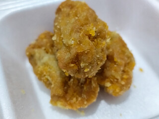 Udang keju or cheese prawns. Food menu at the Mie Gacoan restaurant, which has a crispy texture and a strong taste.	
