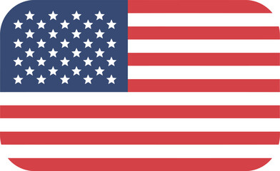 Naklejka premium Usa flag icon rounded corners vector illustration