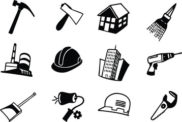 Construction Icons Set – Tools, Equipment, and Site Essentials