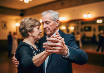 Senior Couple Dancing Together Hands Close Up Love Romance Active