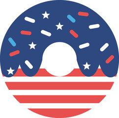 Patriotic donut with american flag icing