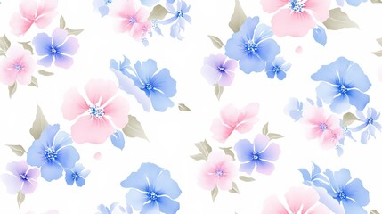 Elegant seamless floral pattern with delicate blossoms in soft pastel tones, perfect for sophisticated textiles, wallpapers, and modern website backgrounds.
