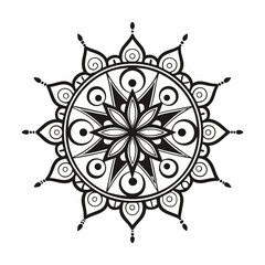 Circular pattern in the form of a mandala. Henna tatoo mandala. Mehndi style. Decorative pattern in oriental style. Coloring book page.