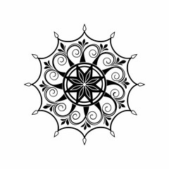 Circular pattern in the form of a mandala. Henna tatoo mandala. Mehndi style. Decorative pattern in oriental style. Coloring book page.