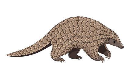 Fototapeta premium Vector Illustration of a Pangolin Isolated on a Clean White Background