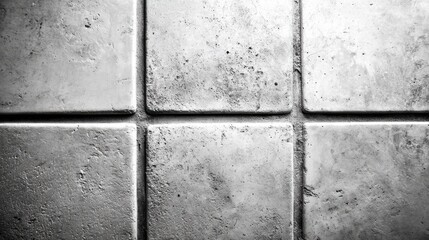 Concrete tile wall with rough geometric pattern