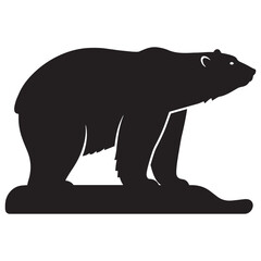 Fototapeta premium Silhouette illustration of a majestic polar bear standing against a white background