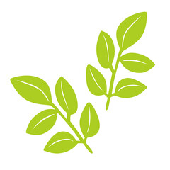 Obraz premium Green Leaf Branch Decoration Icon Element Design Illustration