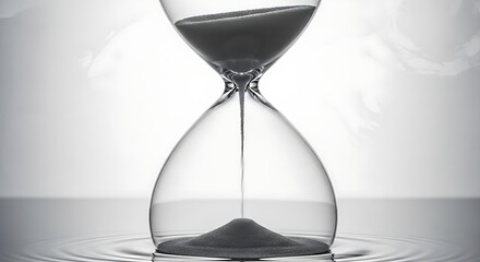Sand Timer with Flowing Sand and Water Ripple Reflection