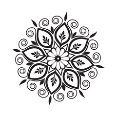 Circular pattern in the form of a mandala. Henna tatoo mandala. Mehndi style. Decorative pattern in oriental style. Coloring book page.