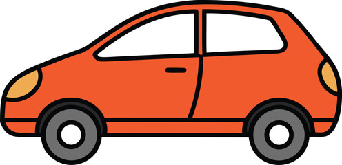 compact car side view vector illustration on transparent background