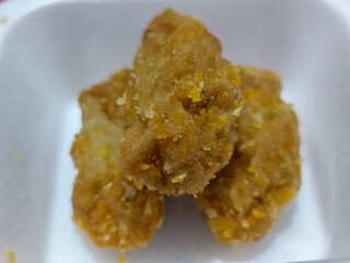 Udang keju or cheese prawns. Food menu at the Mie Gacoan restaurant, which has a crispy texture and a strong taste.	
