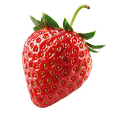 Close-up of a vibrant red strawberry with green leaves (2)