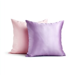 Two silk pillows, light pink and lavender