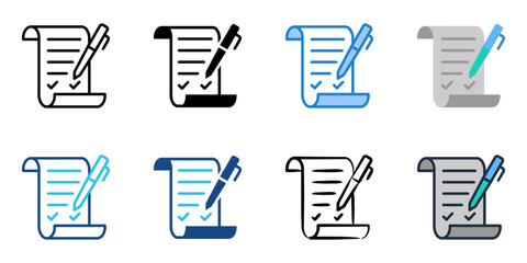 Investment Contract icon set multiple style collection 
