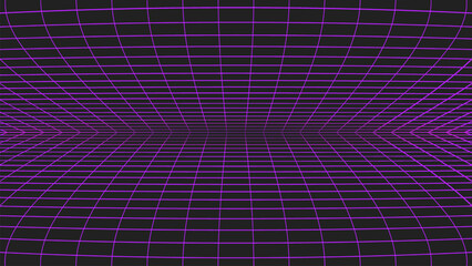 3d wireframe perspective grid room template design vector illustration background. Empty 3 dimension virtual room with perspective wireframe grid geometric sketch. Cyber virtual line interior frame.