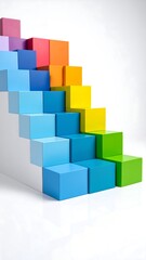 Obraz premium Colorful steps rising upward