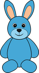 Obraz premium stuffed bunny toy vector illustration on transparent background
