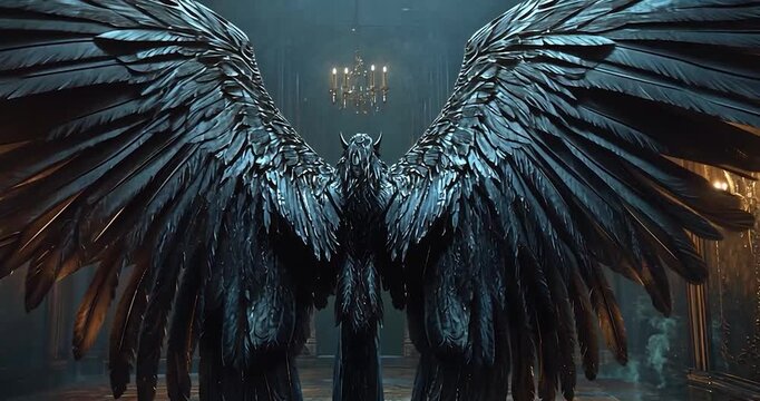Dark angel wings display