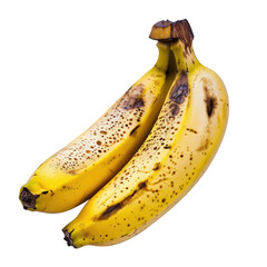 Two bananas, yellow with brown spots