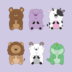 animals mascot logo design with modern concept illustration. animals design pack illustration.