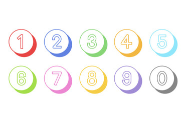 パステルカラーのシンプルな数字セット