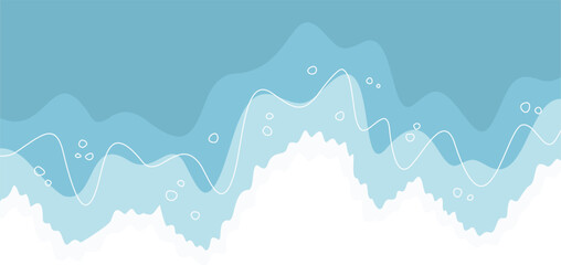 Summer beach waves border